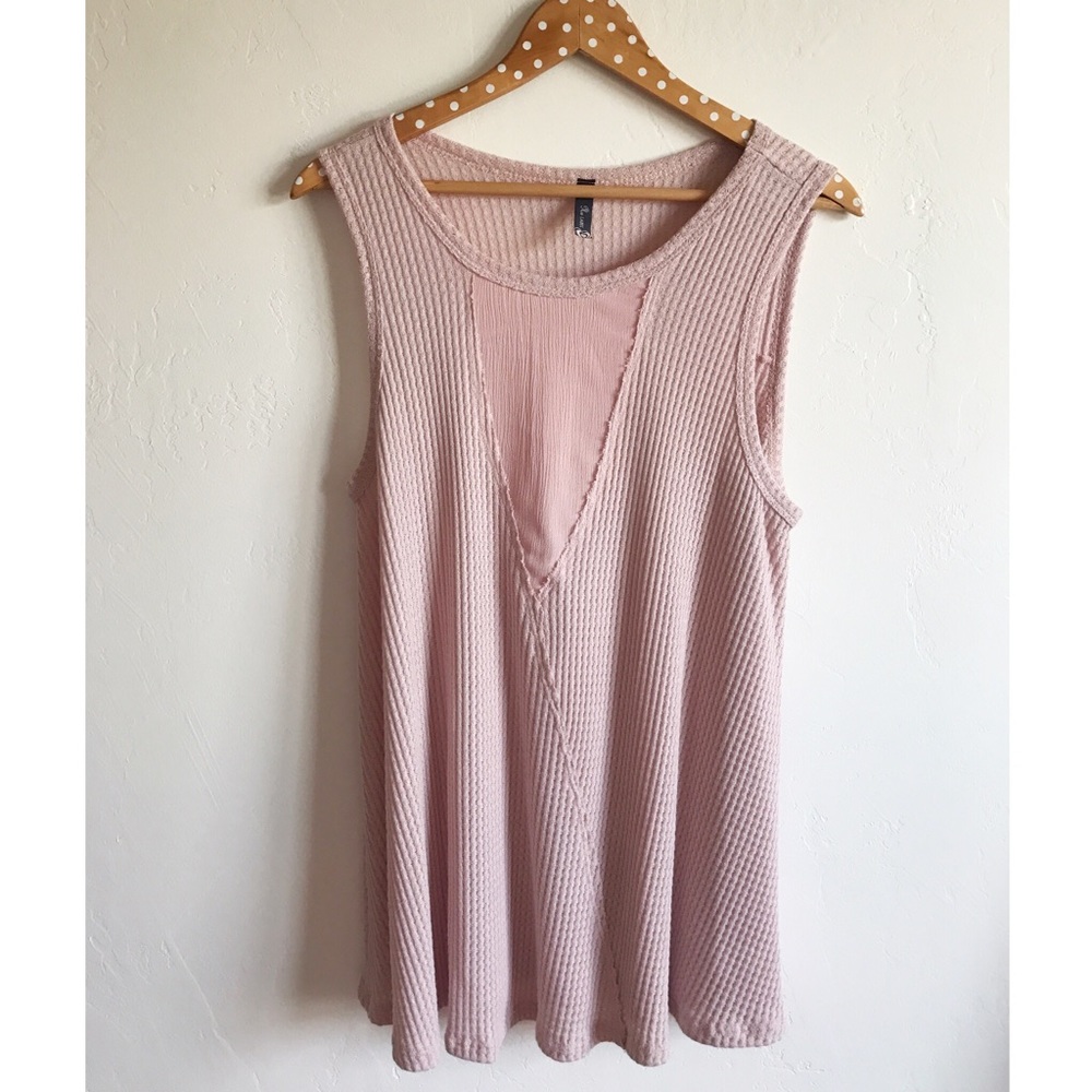 DEFECT* Softest Pink Waffle Knit Tank - Picture 2 of 4