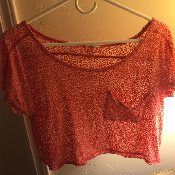 Pink cheetah printed crop top