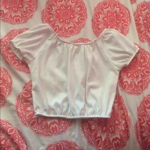 Off The Shoulder White Top (and tropical headband)