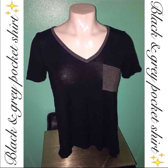 Black & grey pocket shirt✨