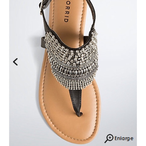 torrid Shoes - Gemstone beaded tstrap sandal(wide width)