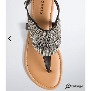 Gemstone beaded tstrap sandal(wide width)