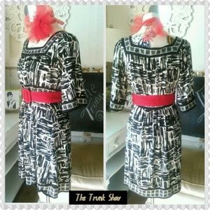 💄APT. 9 Black & White Abstract Dress Size 8
