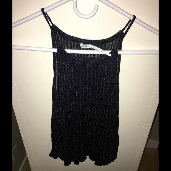 Urban outfitters sheer navy blue sparkly tank top