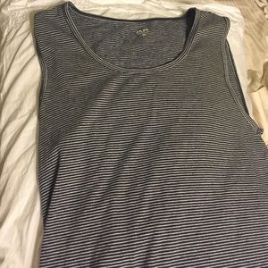 Korean long  striped tank top in navy, size 95.