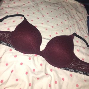 MAROON LACE VS PINK PUSH UP