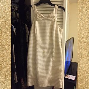 White/Gold Striped Lilly Pulitzer Bow Dress