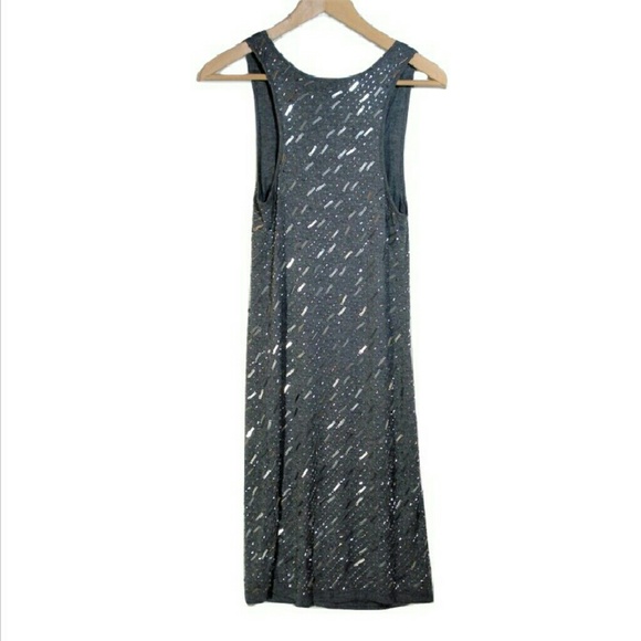 ***sold****HAUTE HIPPIE metal pailette dress gray - Picture 3 of 4