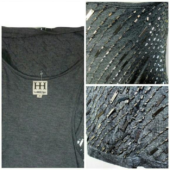 ***sold****HAUTE HIPPIE metal pailette dress gray - Picture 4 of 4