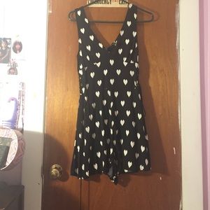 Black and white heart printed H&M romper