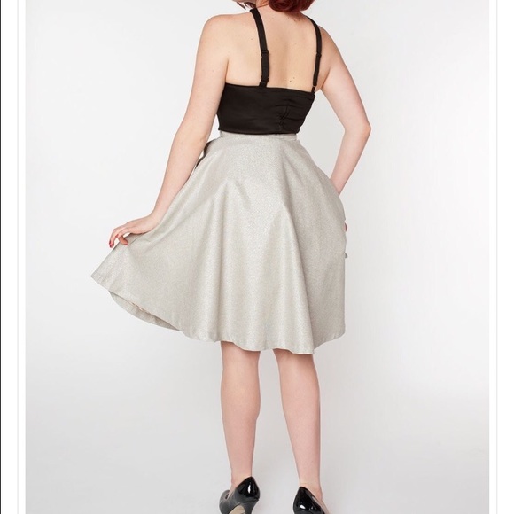 Shimmer and Sparkle Flared Lurex Skirt---SOLD-OUT! - Picture 2 of 3