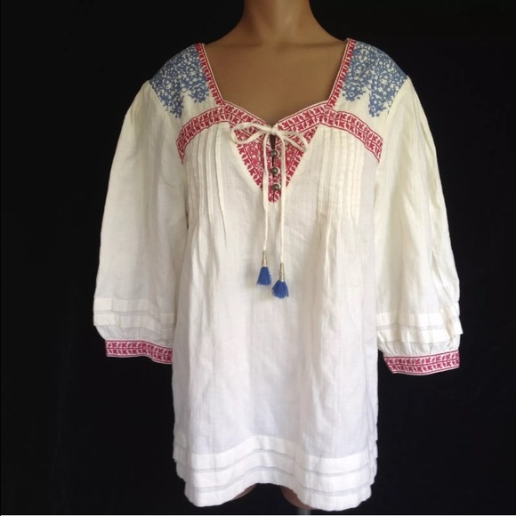 Juicy Couture Ivory Peasant Top