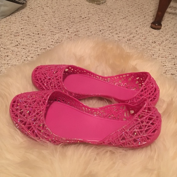 ❤️🏝NWT!  Fuchsia Glitter Ballet Jelly Flats🏝 - Picture 2 of 4