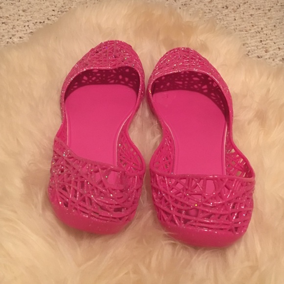 ❤️🏝NWT!  Fuchsia Glitter Ballet Jelly Flats🏝 - Picture 3 of 4
