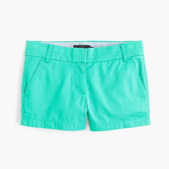 J Crew 3" Chino Shorts in Chrome Green 00 - Picture 1 of 3