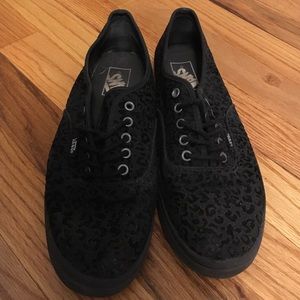 Black Leopard Print Vans