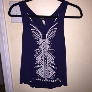 Tribal dark blue tank top