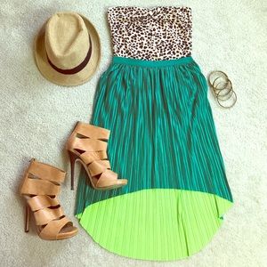 Two Tone Pleated Skirt