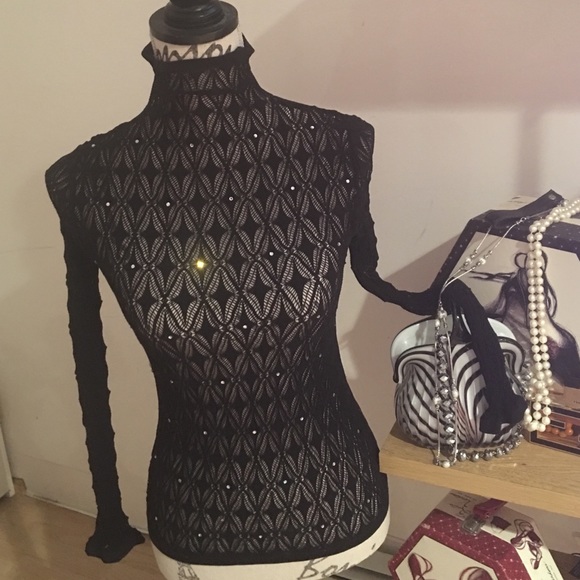 Vintage VS Italian Illusion Crystal Turtleneck