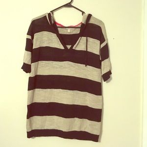 Banana republic short sleeve hooded sweater