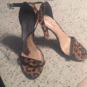 Leopard Ankle Strap Heels