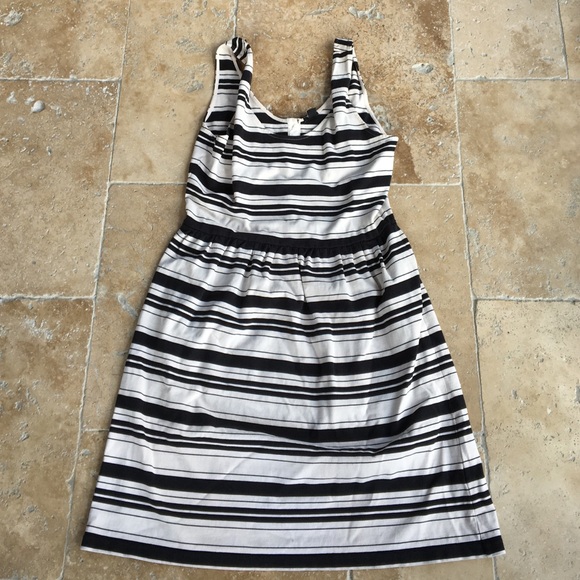 Black and white striped cotton Jcrew dress