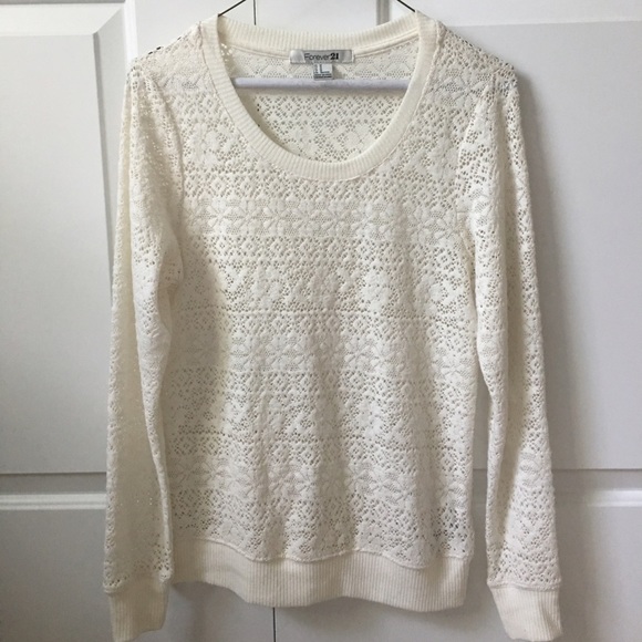 Lace inspired cotton long sleeve (sweater)