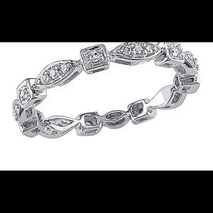 10K white gold diamond band