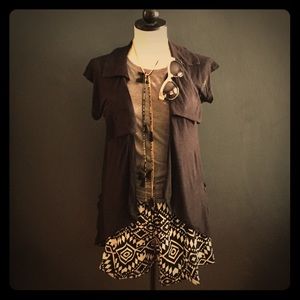Bohemian inspired cotton flow vest