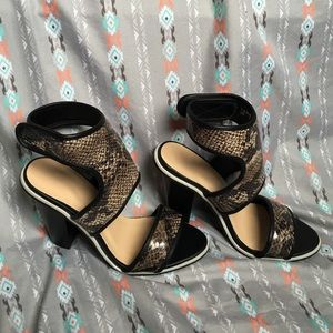 Brand New never worn faux snake skin heel sandals