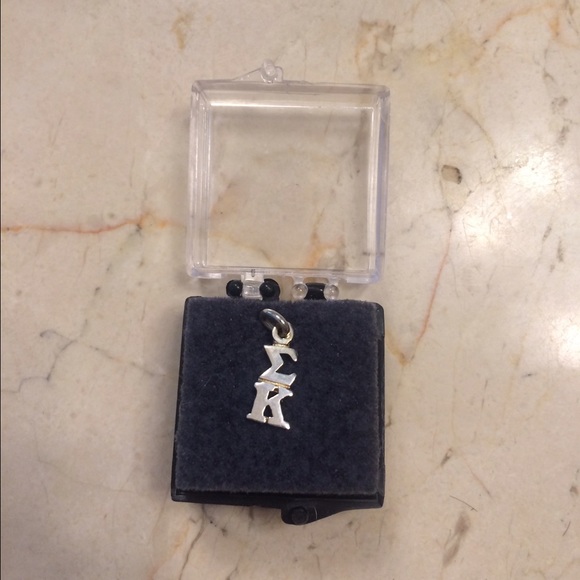 Sigma Kappa ΣΚ Sterling Silver Lavalier Pendant