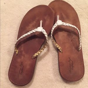 AUTHENTIC LEATHER Braided Flip Flops