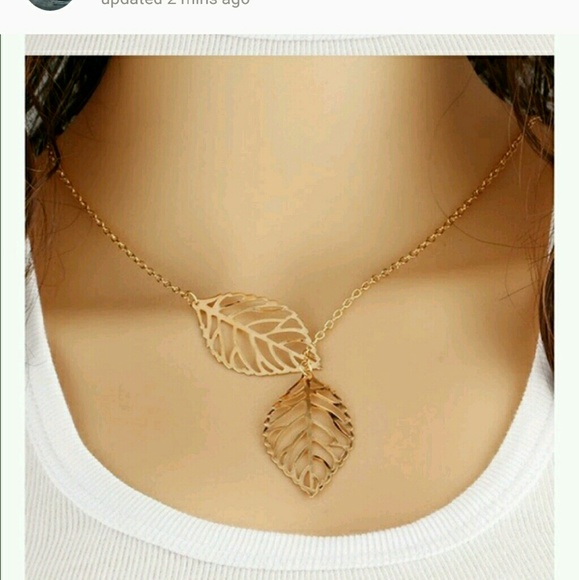 Leaf pendant necklace  Pendant gold & silver - Picture 2 of 3