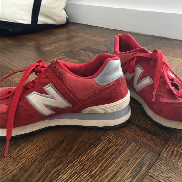 Red new balance sneakers