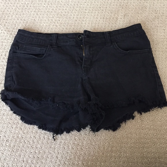 Black jean shorts