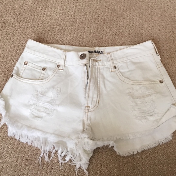White Jean shorts