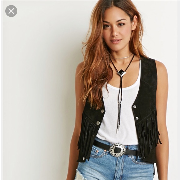 Suede Fringe Vest - Picture 2 of 2