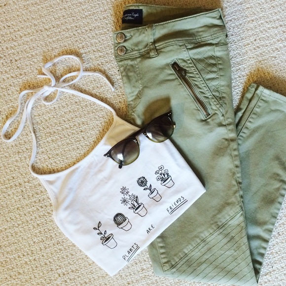 AEO Olive Green Moto Pants