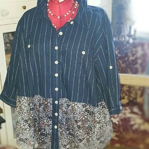 ⓟⓛⓤⓢeShakti button up tunic 4x