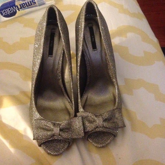 Silver sparkly high heels