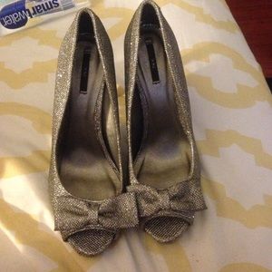 Silver sparkly high heels
