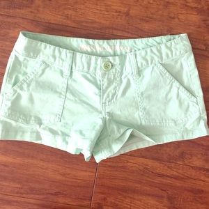 Mint green shorts. Size 3. Run small