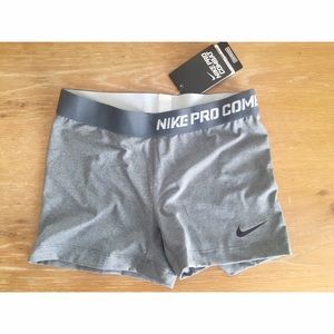 Nike pro 3" compression short - grey - small
