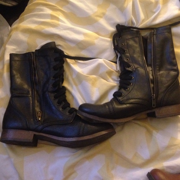 Black combat boots