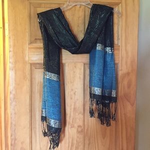 Beautiful blue & black scarf