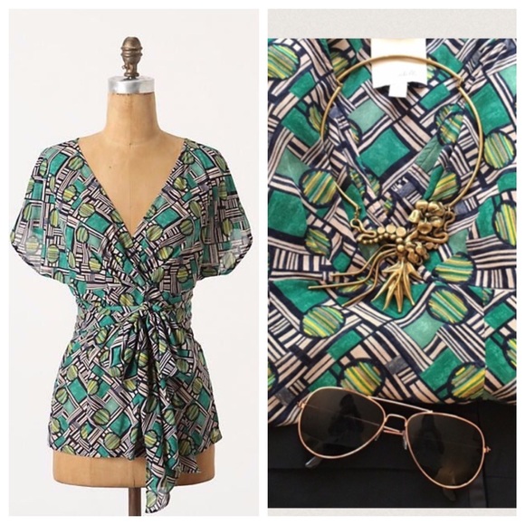 Final Price! Odille Tie Waist Kimono sleeve top - Picture 2 of 4
