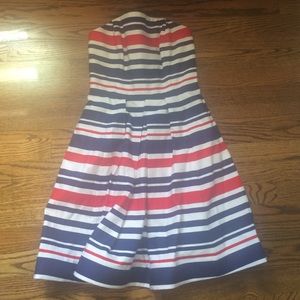 Red White and Blue Vineyard vines strapless dress