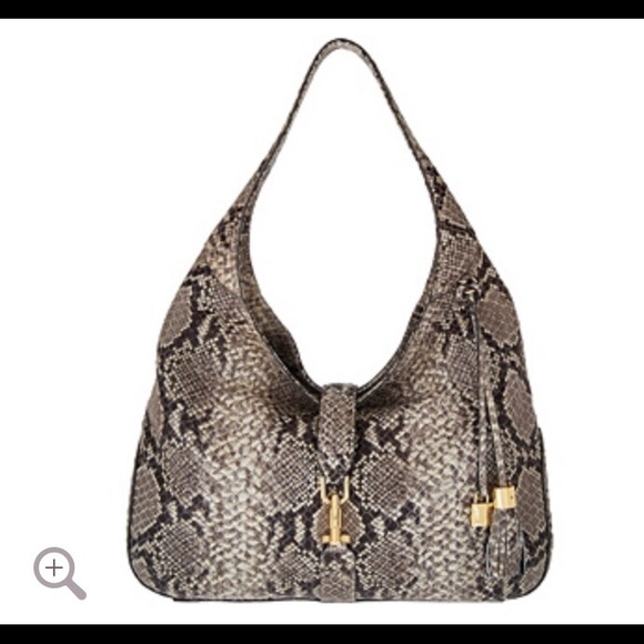 G.I.L.I. Classic Leather Hobo in Natural Python