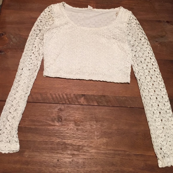 White lace crop top