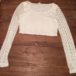 White lace crop top